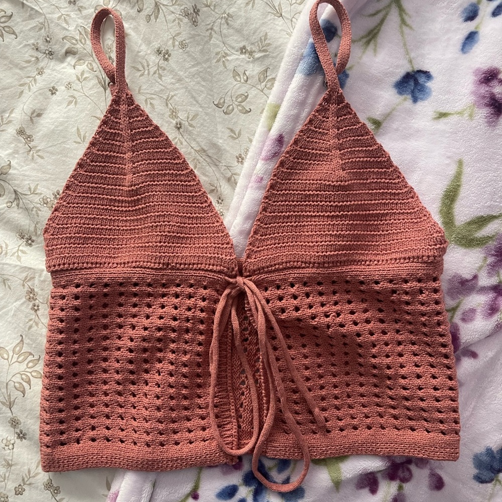 Crochet triangle cami top